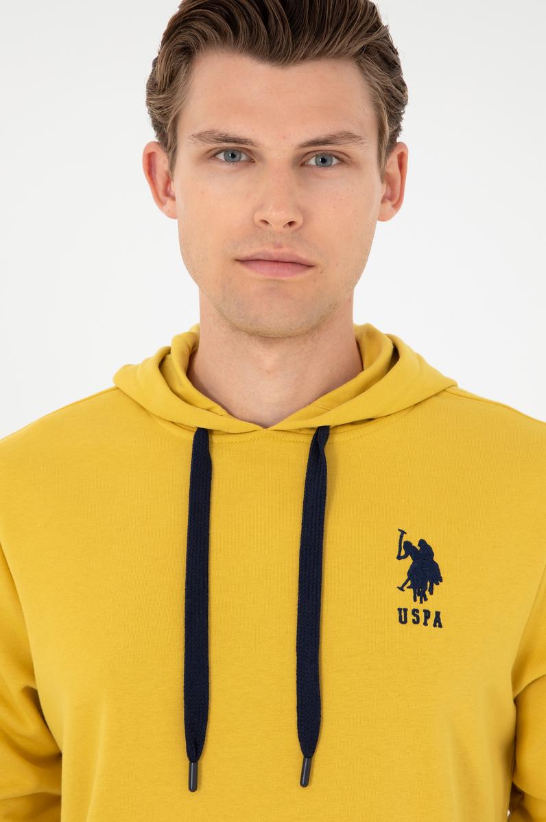 Erkek Sarı Basic Sweatshirt