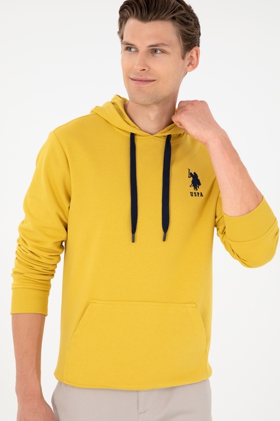 Erkek Sarı Basic Sweatshirt
