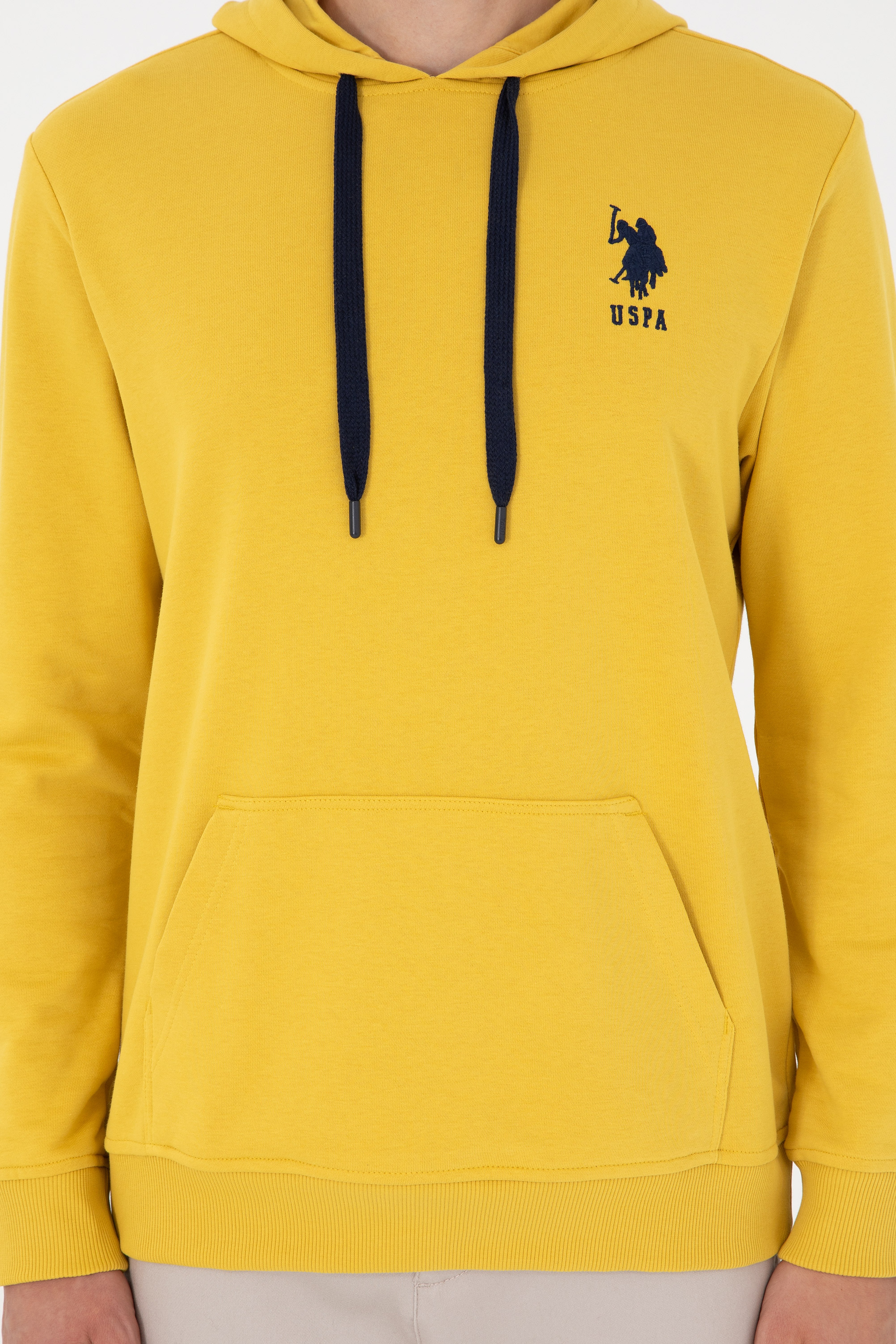 Erkek Sarı Basic Sweatshirt - Image 6