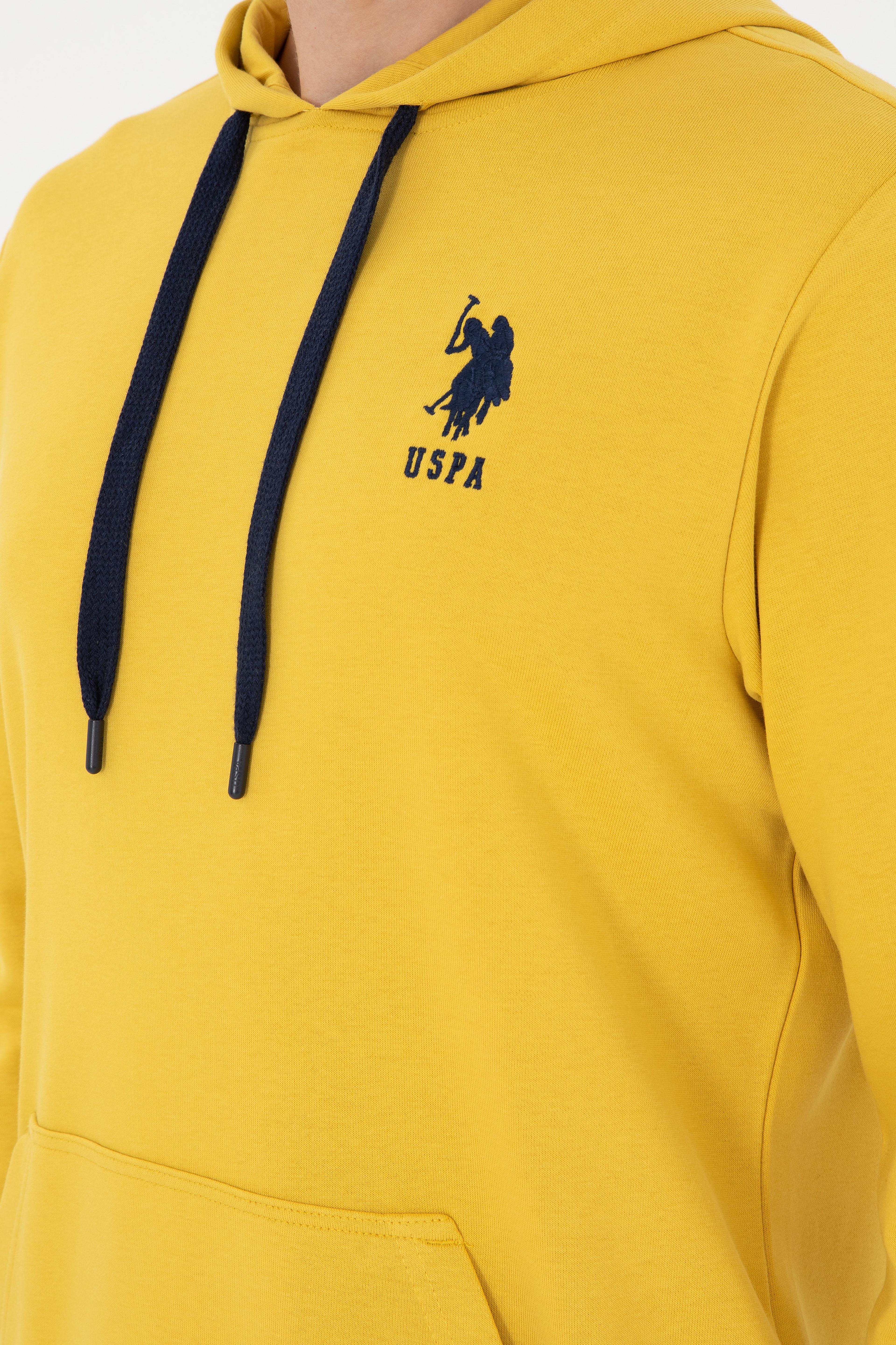 Erkek Sarı Basic Sweatshirt - Image 7