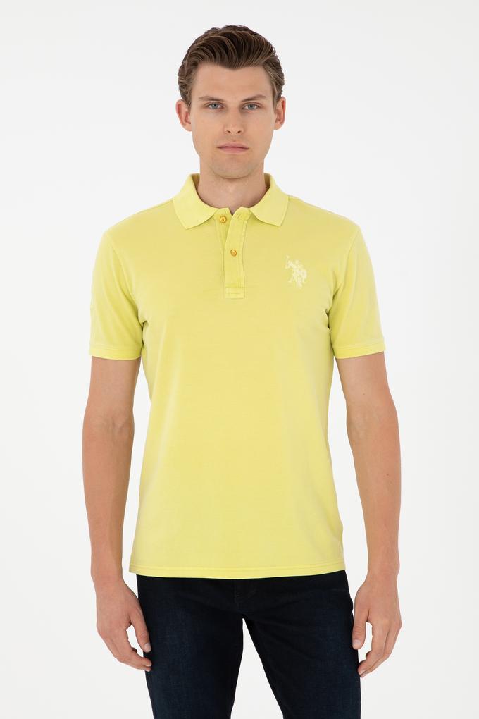 Erkek Slim Fit Polo Yaka Fıstık Yeşili Basic Tişört