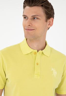 Erkek Slim Fit Polo Yaka Fıstık Yeşili Basic Tişört - 50279591194