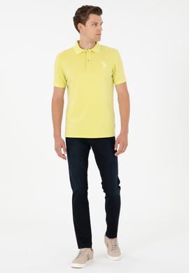 Erkek Slim Fit Polo Yaka Fıstık Yeşili Basic Tişört - 50279591194