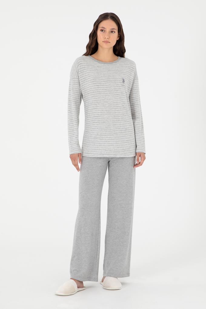 Kadın Gri Melanj Pijama Takımı