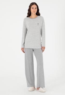 Kadın Gri Melanj Pijama Takımı - 50302036008