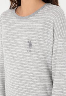 Kadın Gri Melanj Pijama Takımı - 50302036008