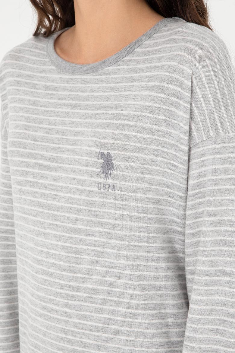 Kadın Gri Melanj Pijama Takımı - 50302036008