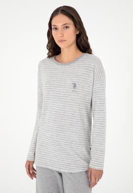 Kadın Gri Melanj Pijama Takımı - 50302036008