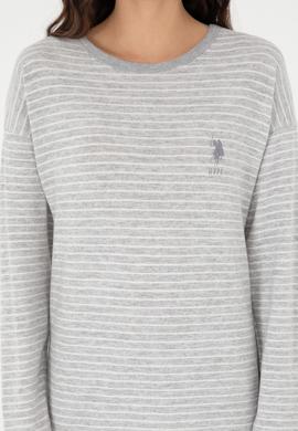 Kadın Gri Melanj Pijama Takımı - 50302036008