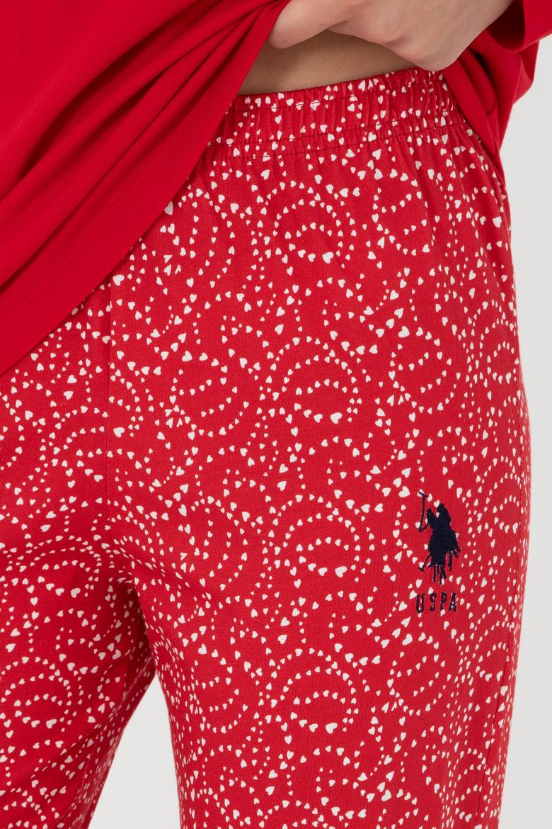 Kadın Kırmızı Yılbaşı Temalı Pijama Takımı - 50303406004