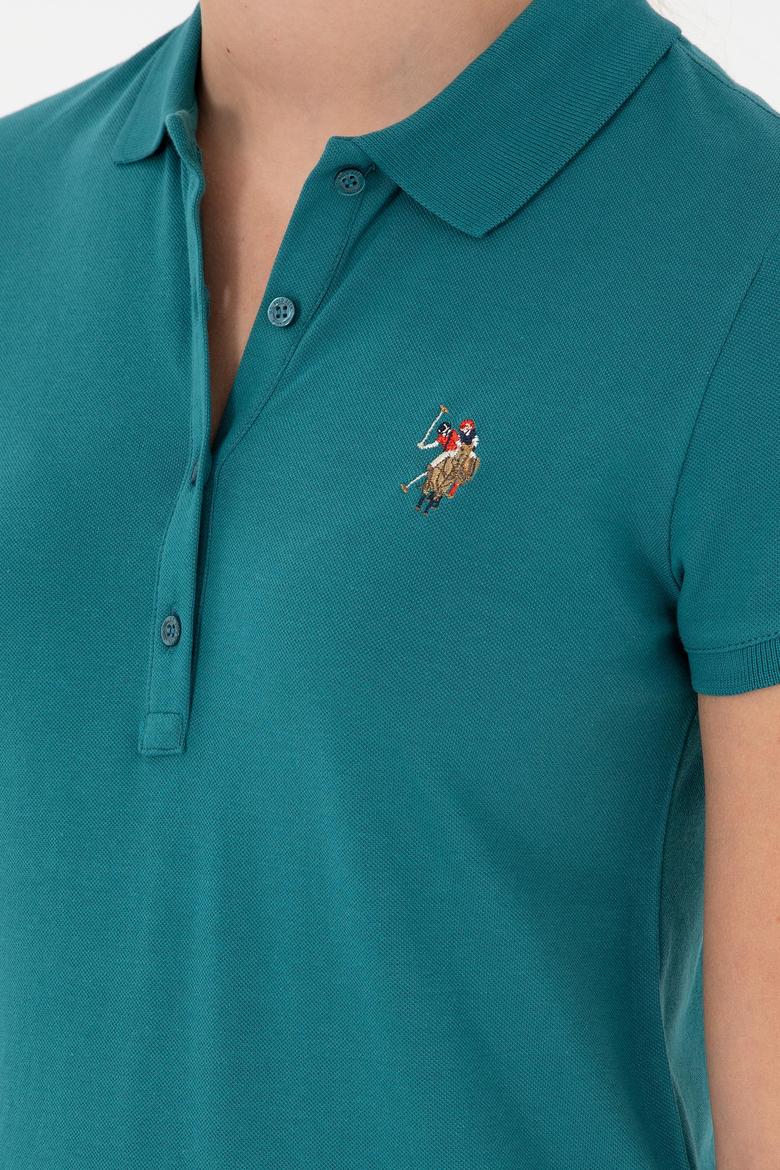 Kadın Koyu Yeşil Polo Yaka Tişört - 50280067103