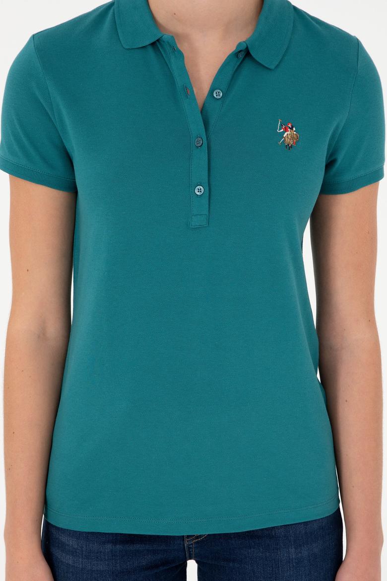 Kadın Koyu Yeşil Polo Yaka Tişört - 50280067103