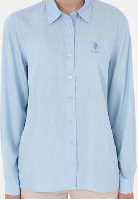 Kadın Açık Mavi Uzun Kollu Gömlek - 50283730002