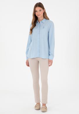 Kadın Açık Mavi Uzun Kollu Gömlek - 50283730002