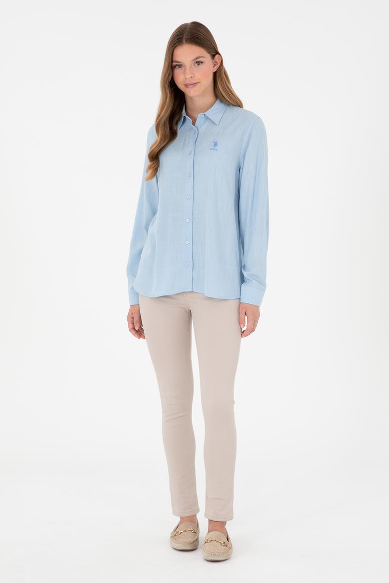 Kadın Açık Mavi Uzun Kollu Gömlek - 50283730002