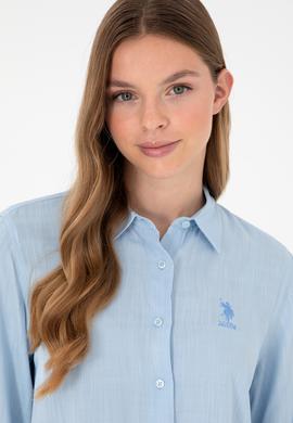 Kadın Açık Mavi Uzun Kollu Gömlek - 50283730002