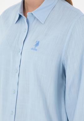 Kadın Açık Mavi Uzun Kollu Gömlek - 50283730002