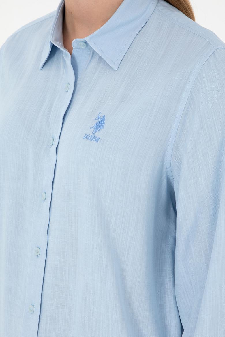 Kadın Açık Mavi Uzun Kollu Gömlek - 50283730002