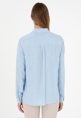 Kadın Açık Mavi Uzun Kollu Gömlek - 50283730002
