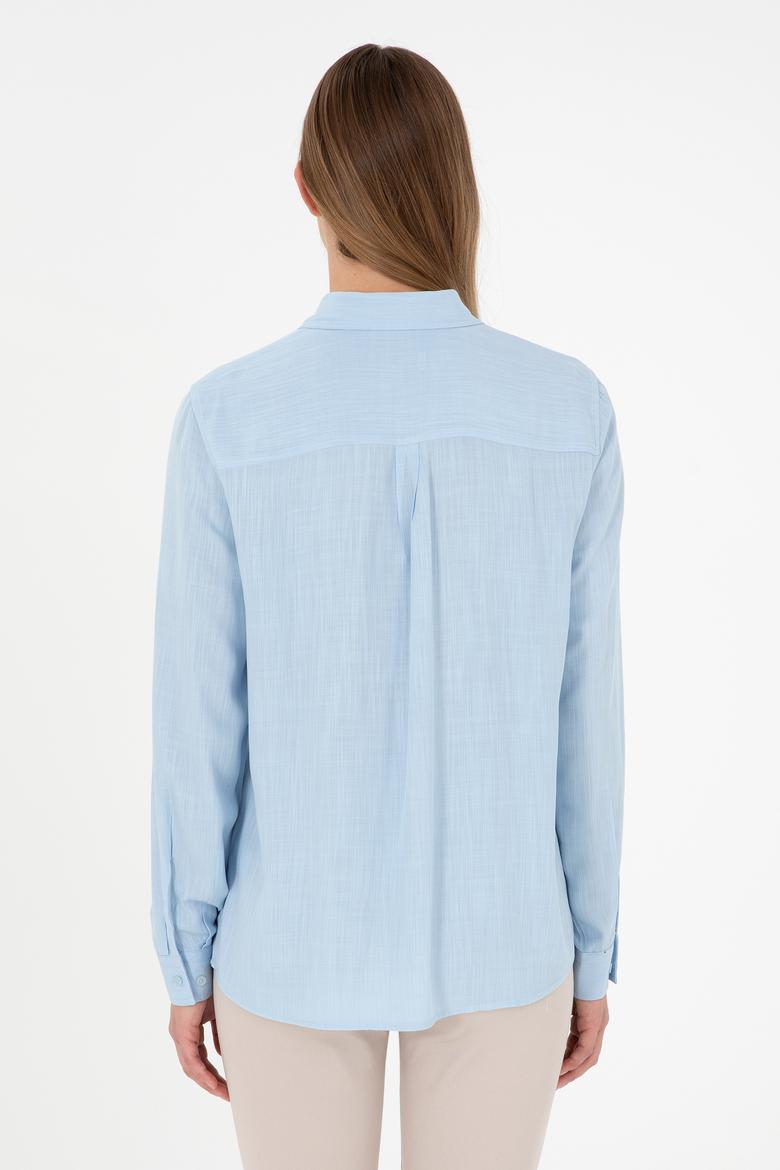 Kadın Açık Mavi Uzun Kollu Gömlek - 50283730002