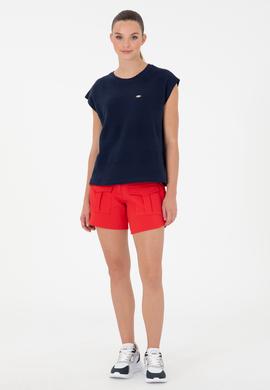 Kadın Kırmızı Örme Şort - 50281899022