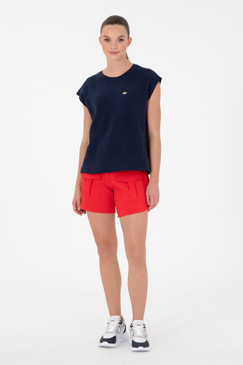 Kadın Kırmızı Örme Şort