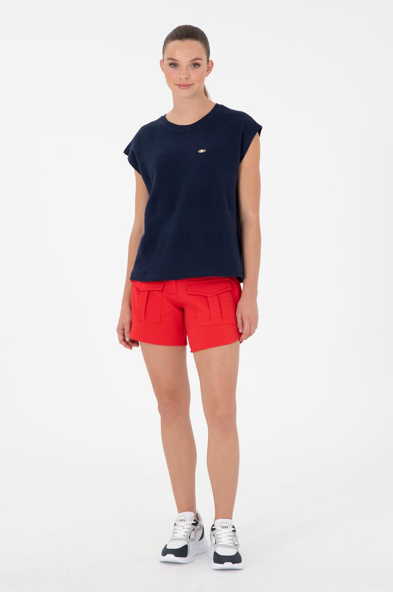 Kadın Kırmızı Örme Şort