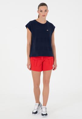 Kadın Kırmızı Örme Şort - 50281899022