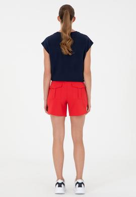 Kadın Kırmızı Örme Şort - 50281899022