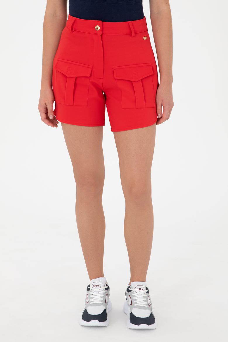 Kadın Kırmızı Örme Şort - 50281899022