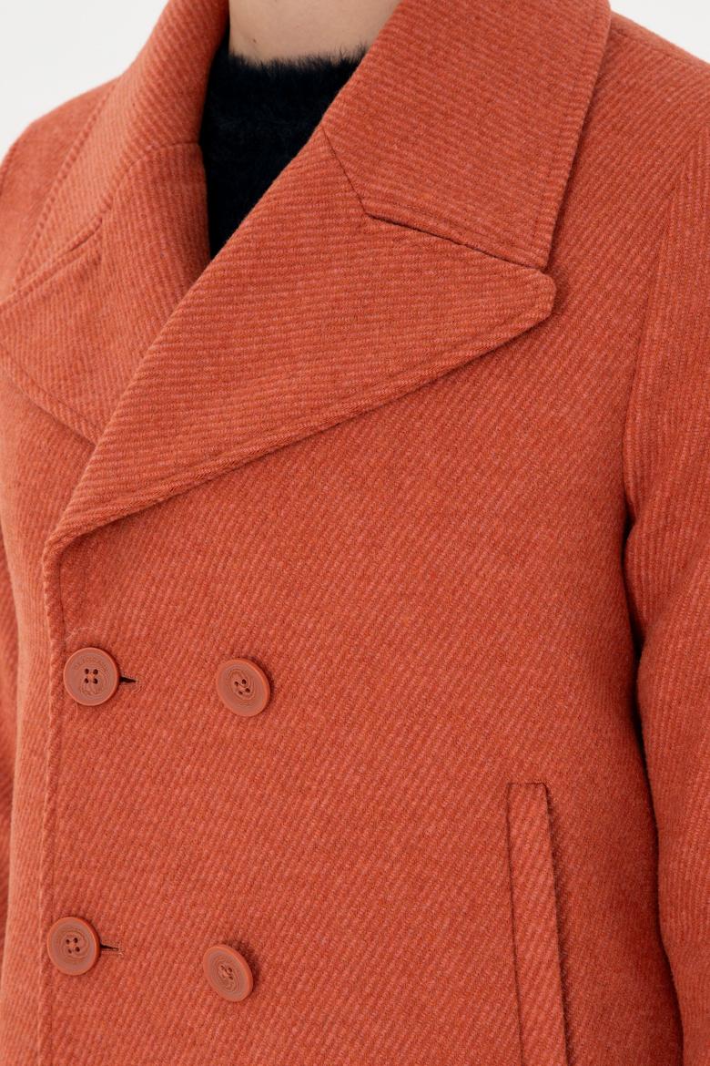 Kadın Kiremit Kaşe Mont - 50291511008