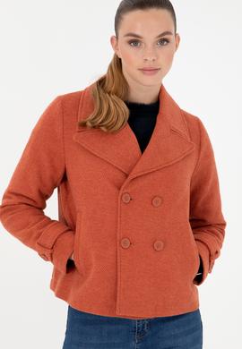 Kadın Kiremit Kaşe Mont - 50291511008