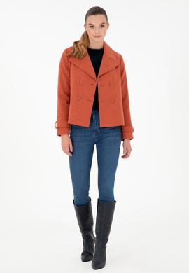 Kadın Kiremit Kaşe Mont - 50291511008