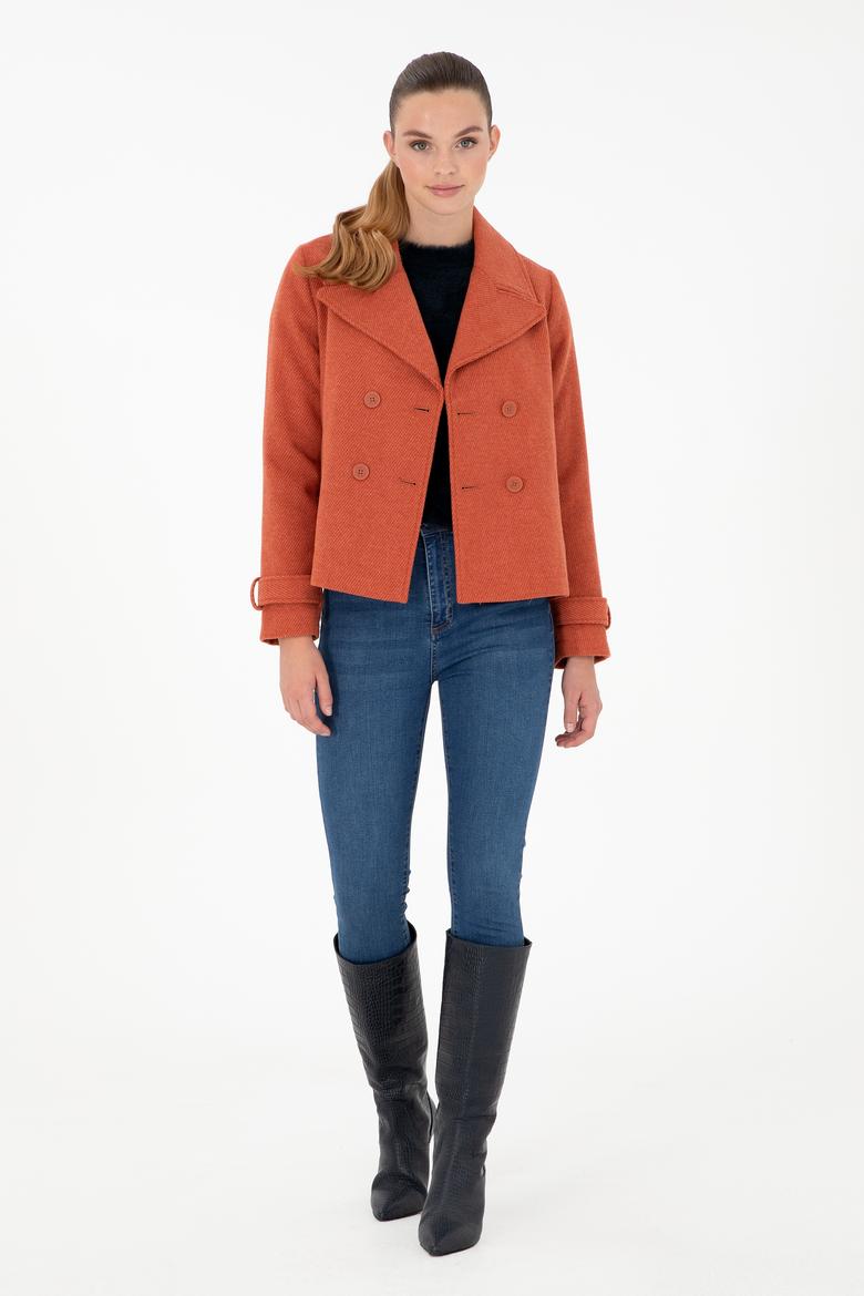 Kadın Kiremit Kaşe Mont - 50291511008