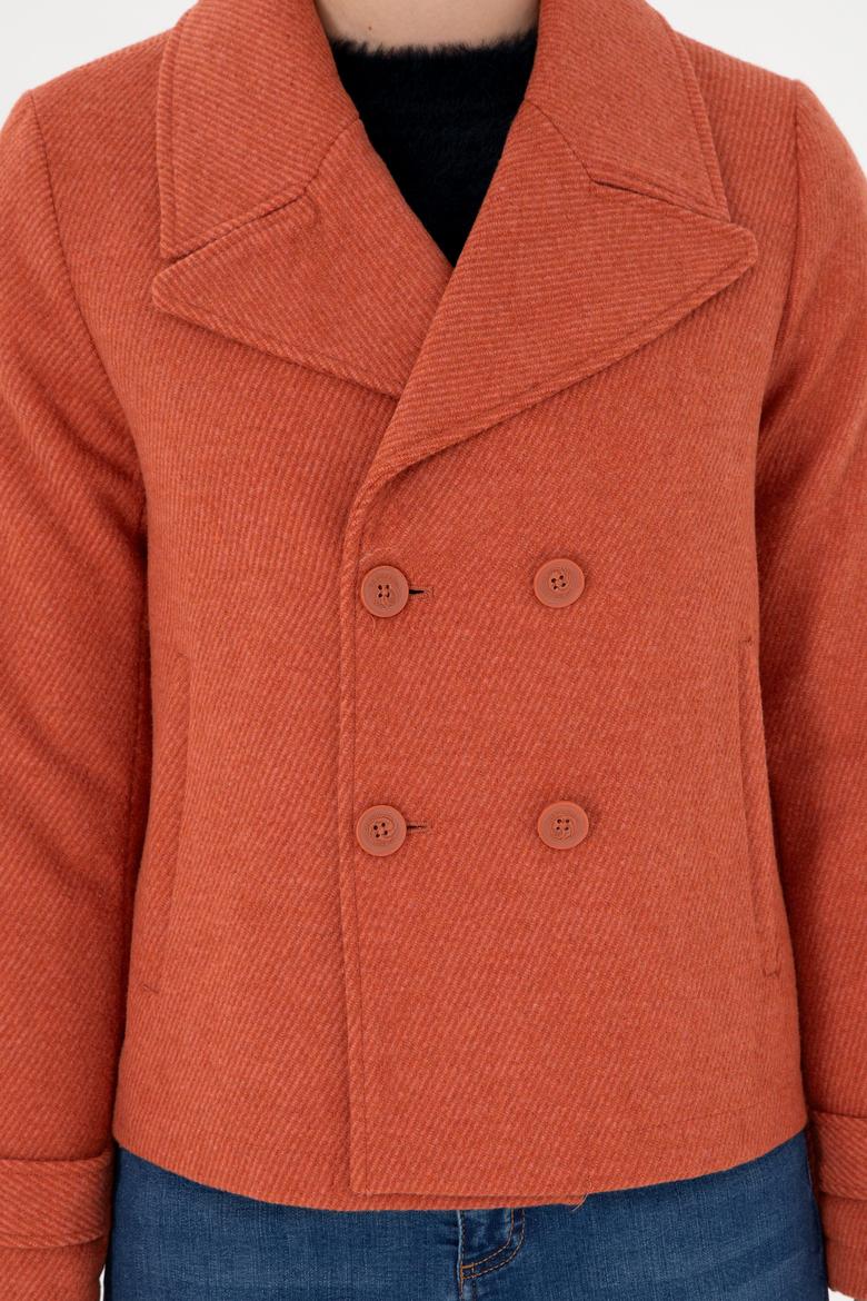 Kadın Kiremit Kaşe Mont - 50291511008