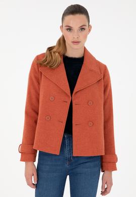 Kadın Kiremit Kaşe Mont - 50291511008