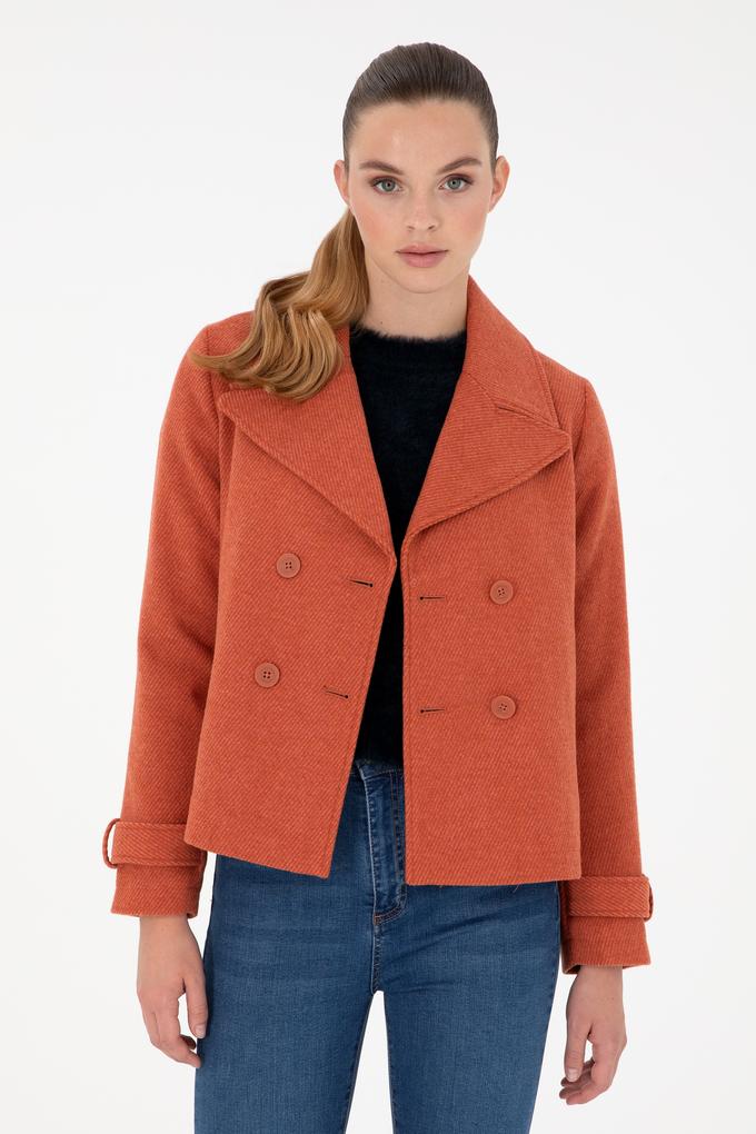 Kadın Kiremit Kaşe Mont