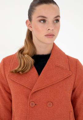 Kadın Kiremit Kaşe Mont - 50291511008