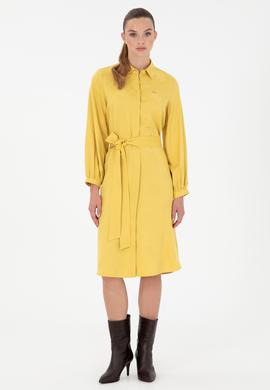 Kadın Sarı Dokuma Elbise - 50289879004