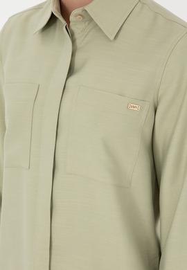 Kadın Açık Haki Uzun Kollu Tunik Gömlek - 50293568002