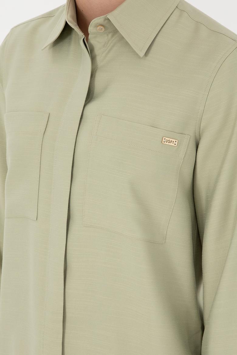 Kadın Açık Haki Uzun Kollu Tunik Gömlek - 50293568002