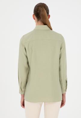 Kadın Açık Haki Uzun Kollu Tunik Gömlek - 50293568002