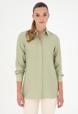 Kadın Açık Haki Uzun Kollu Tunik Gömlek - 50293568002