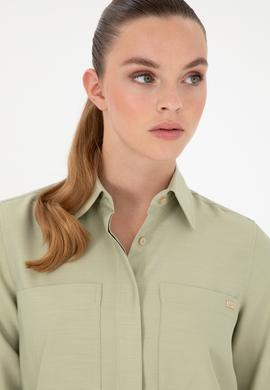 Kadın Açık Haki Uzun Kollu Tunik Gömlek - 50293568002