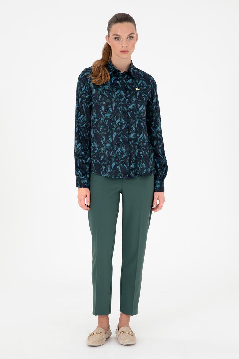 Kadın Koyu Yeşil Kanvas Pantolon - 50290404050