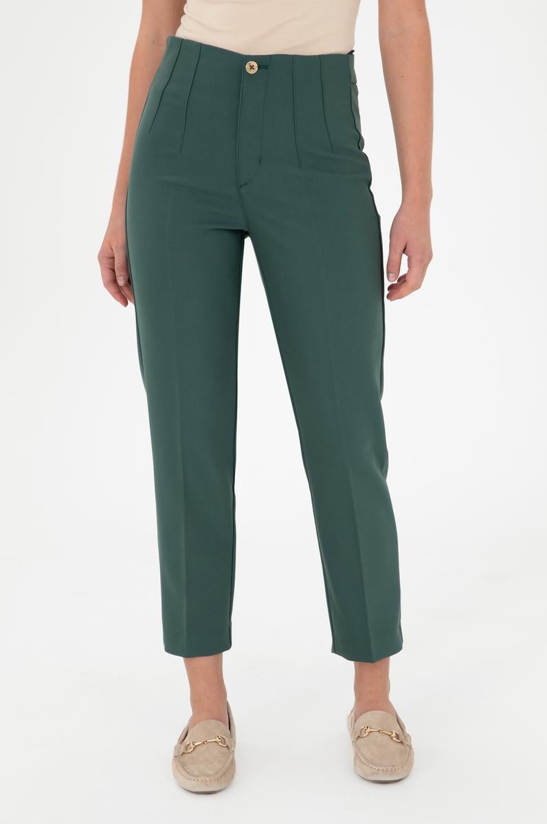 Kadın Koyu Yeşil Kanvas Pantolon