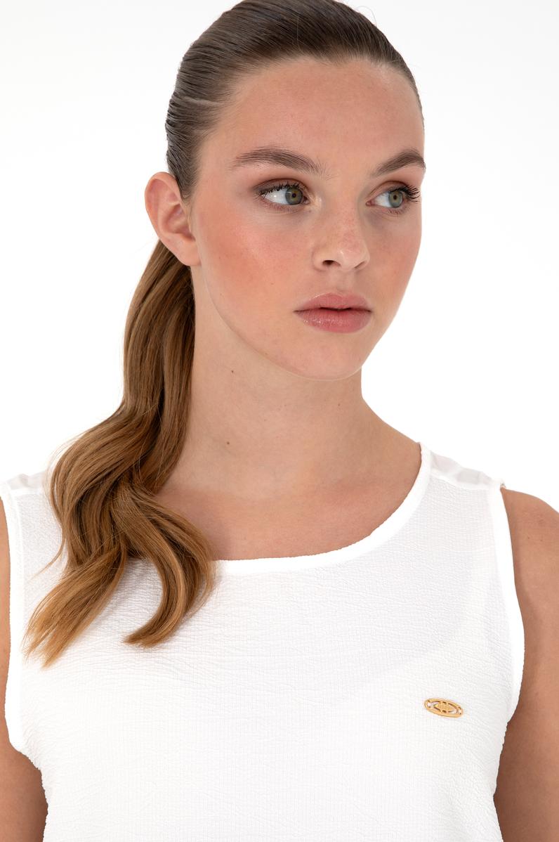 Kadın Ekru Kısa Kollu Gömlek