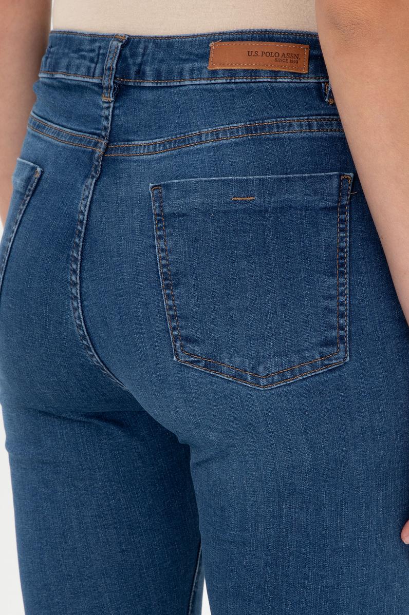 Kadın Koyu Mavi Skinny High Waist Fit Jean Pantolon