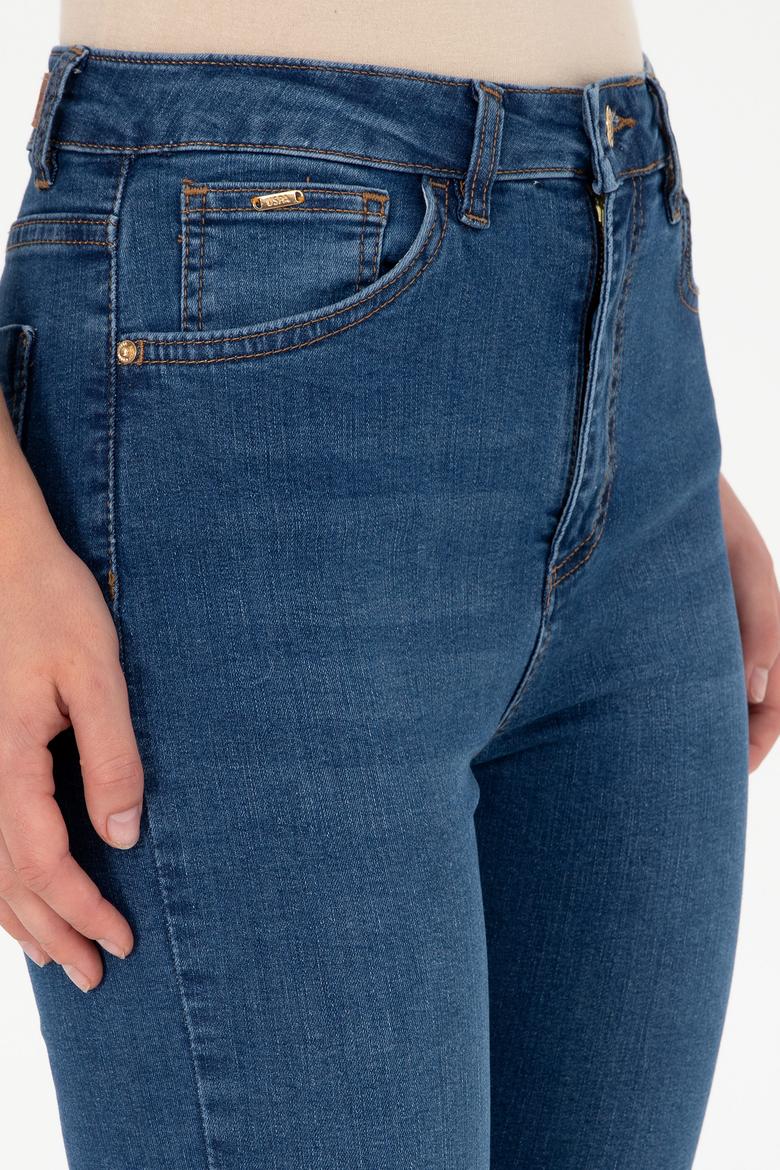 Kadın Koyu Mavi Skinny High Waist Fit Jean Pantolon - 50289300003
