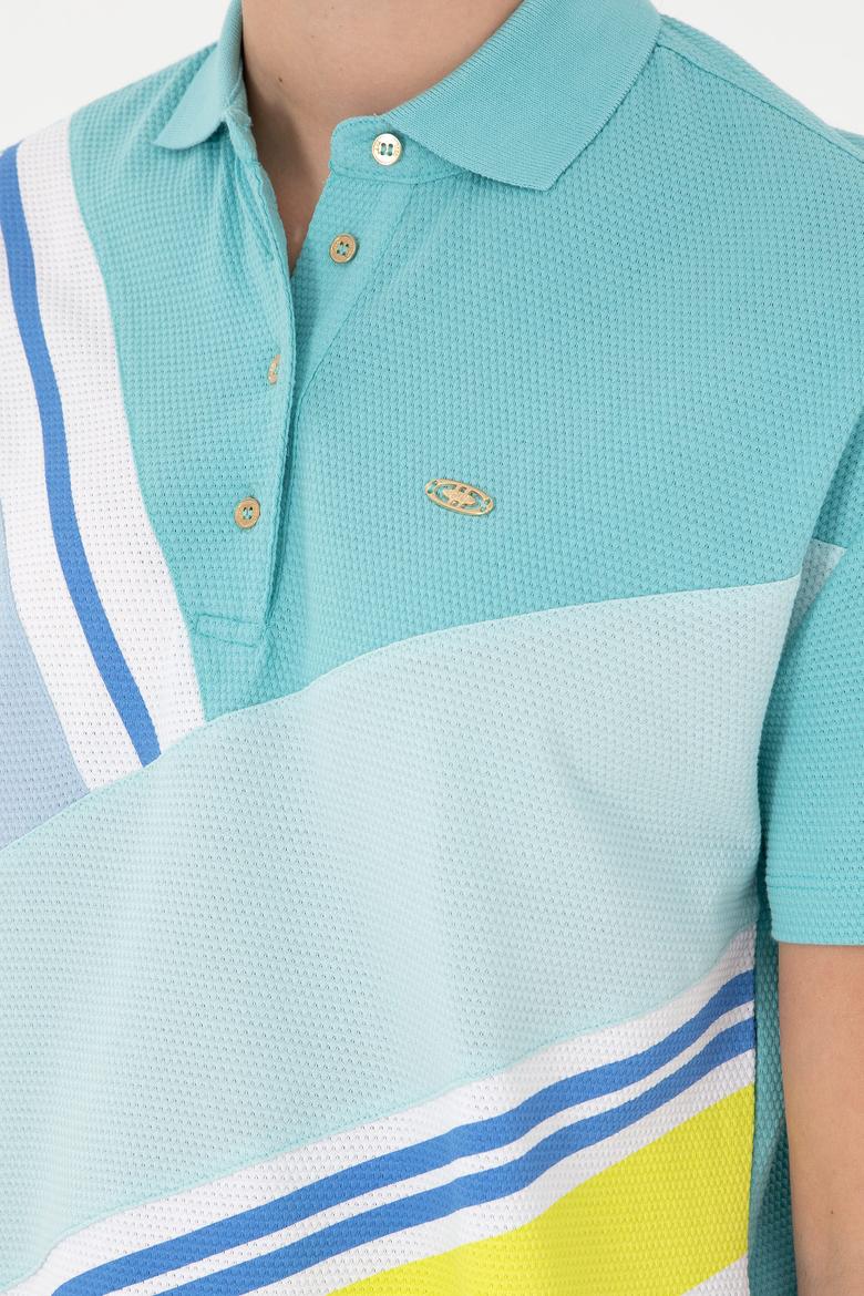 Kadın Mint Polo Yaka Tişört - 50283374007